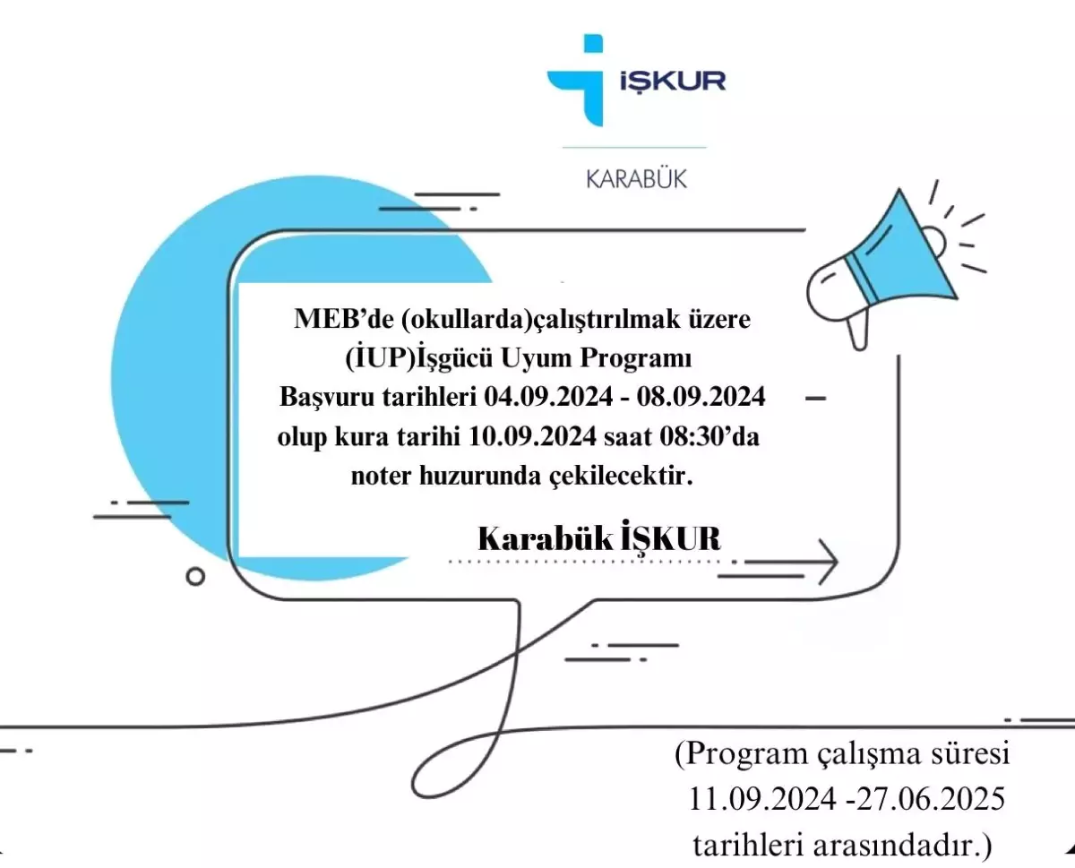 Karabük’te İşgücü Uyum Programı Başvuruları Başladı